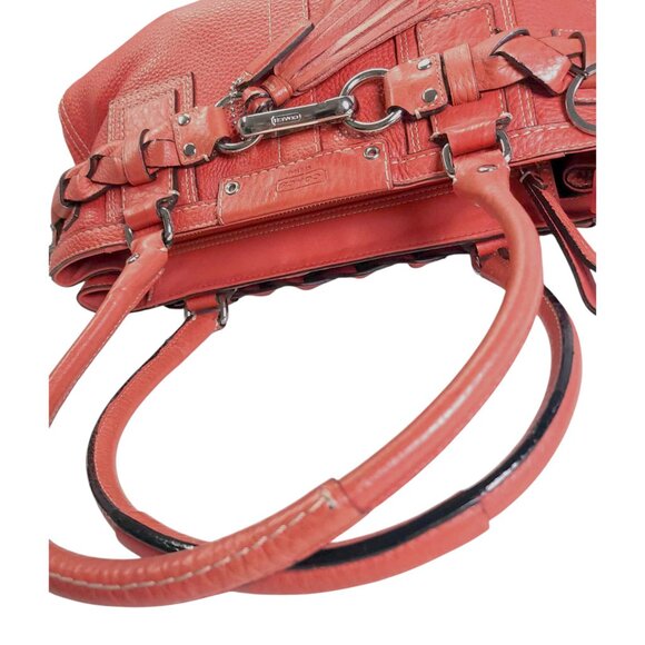 COACH Hamptons Large Satchel in burnt orange with tassel - Picture 8 of 16